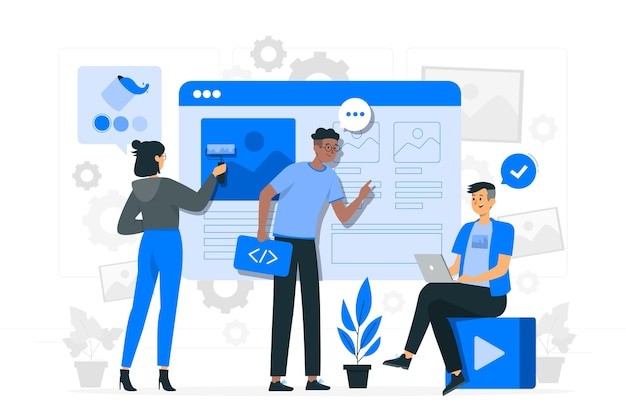 Ui-ux团队扁平插画