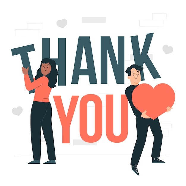 谢谢你感谢扁平插画