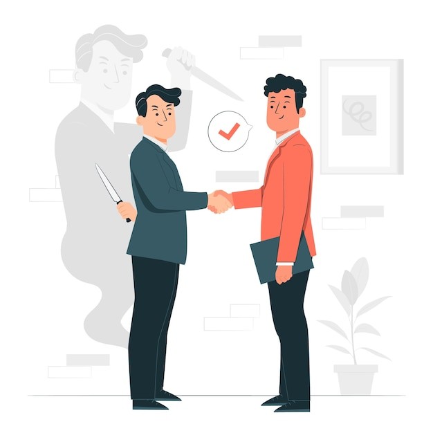 背后插刀商务职场插图