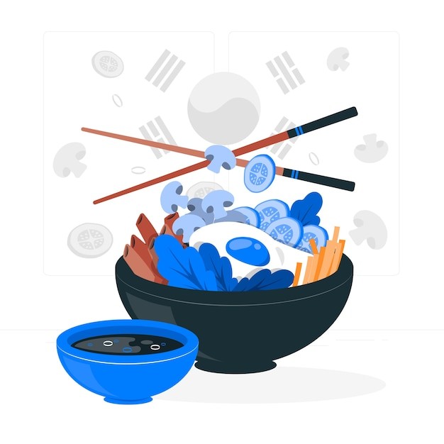 韩国食物扁平插画