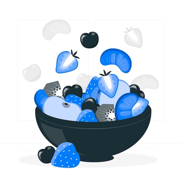 水果沙拉扁平插画