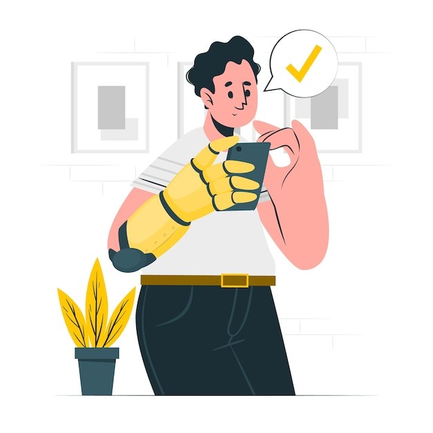 仿生手臂假肢扁平插画