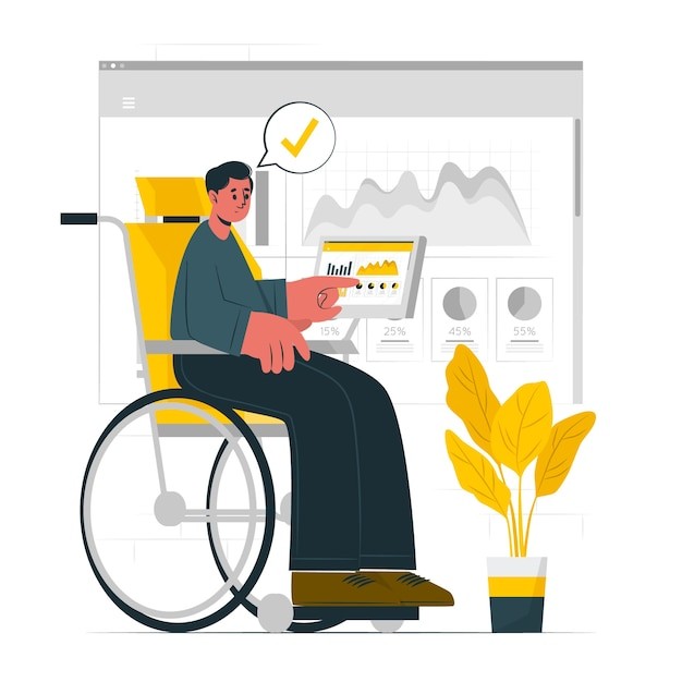 残疾人辅助设施扁平插画