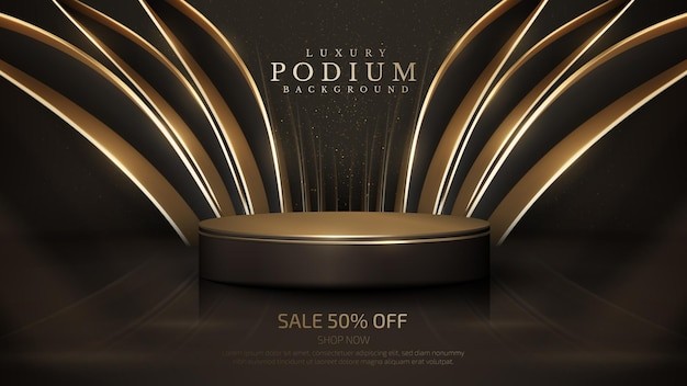 黑色金色产品展台华丽背景