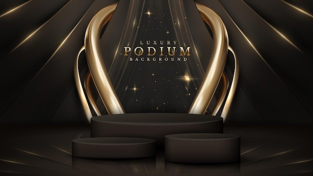 黑色金色产品展台华丽背景