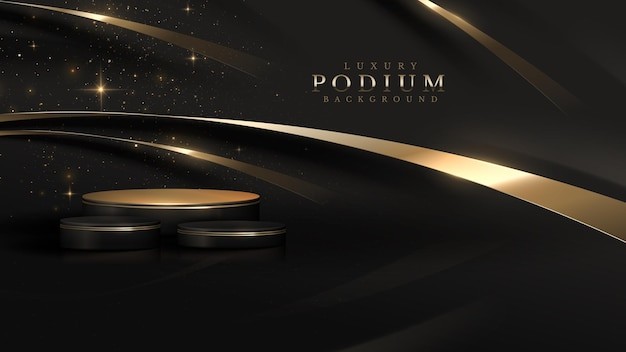 黑色金色产品展台华丽背景