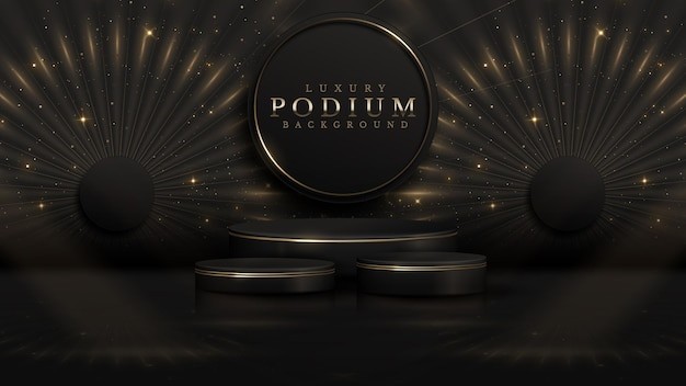 黑色金色产品展台华丽背景