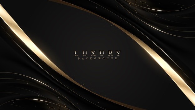 黑色金色线条华丽背景