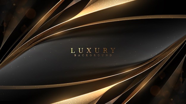 黑色金色线条华丽背景
