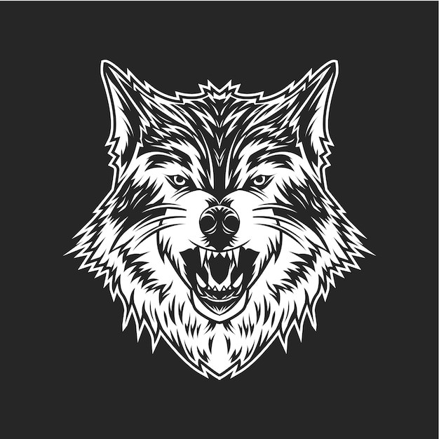 狼头插画
