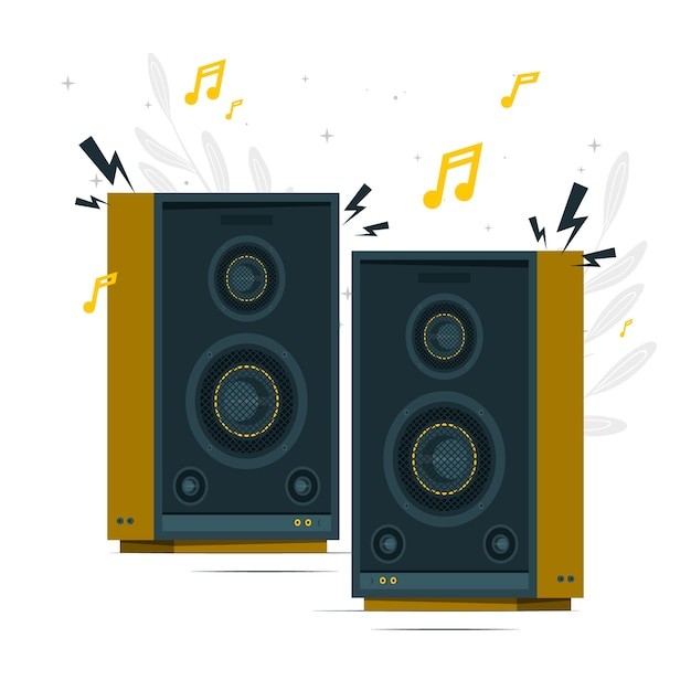 立体声扬声器音箱插画