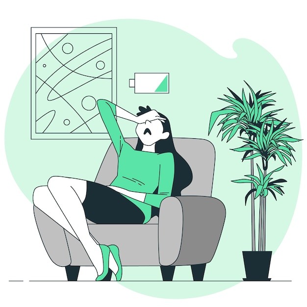 累了的女人插画