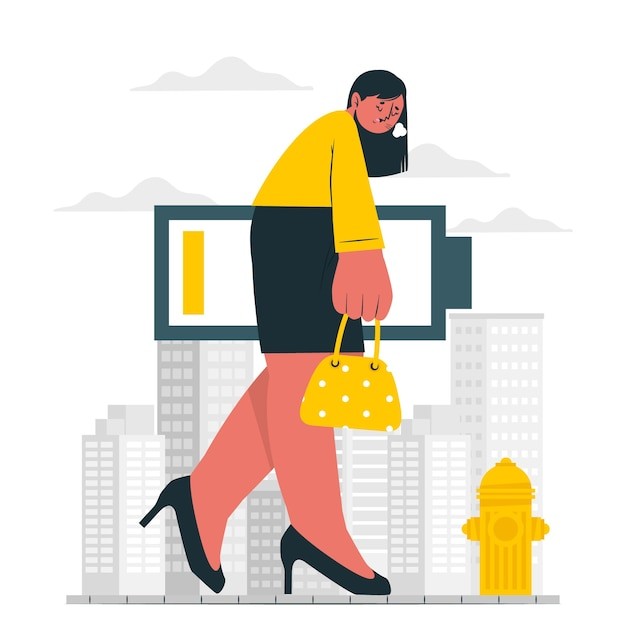 累了的女人插画