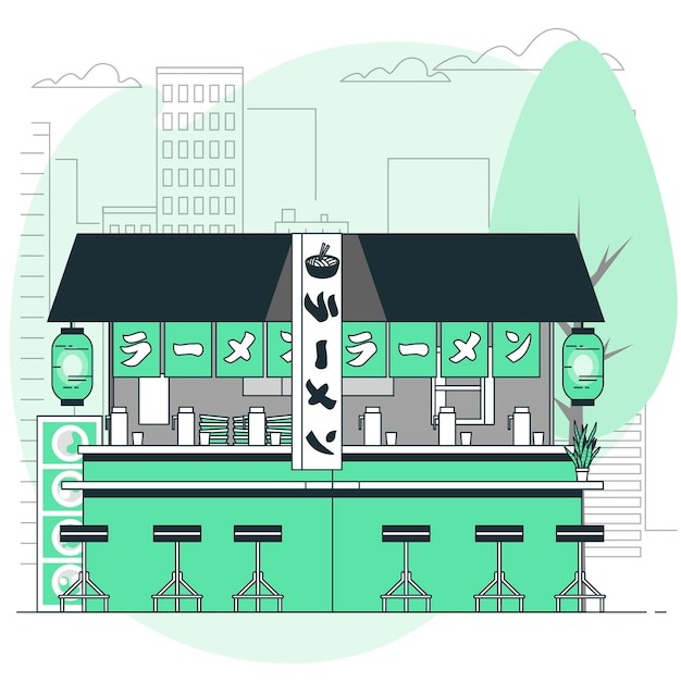 拉面餐厅插画