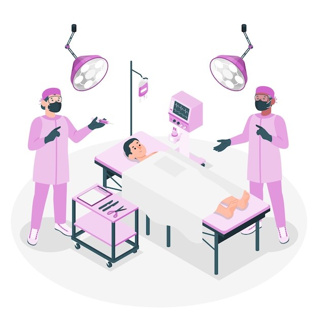 外科医生准备手术插画