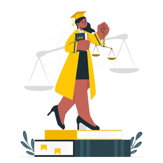 毕业的律师插画