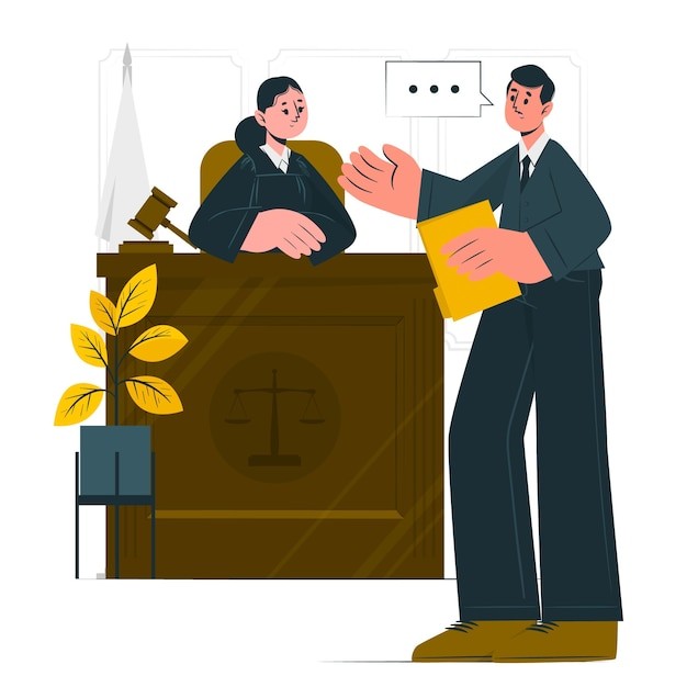 律师在法庭上的插画