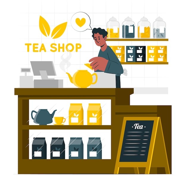 茶叶店插画