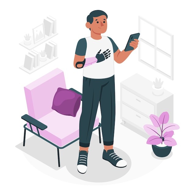 仿生手臂假肢插画