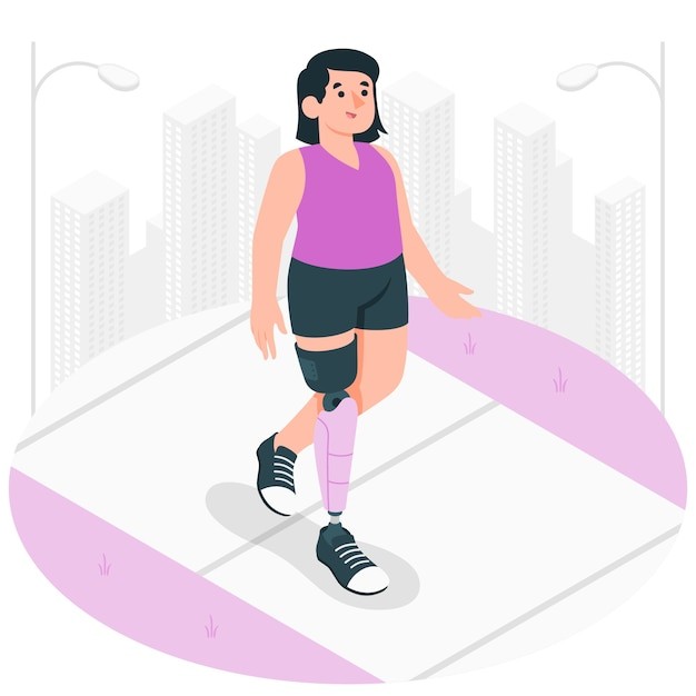 仿生腿假肢插画