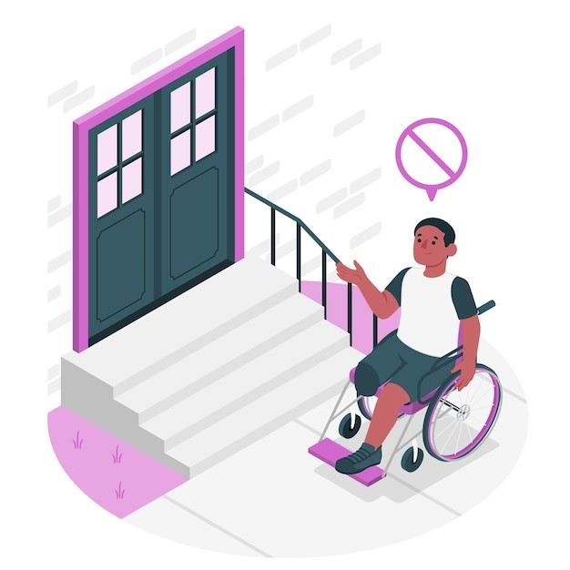 缺少残疾人便利设施插画