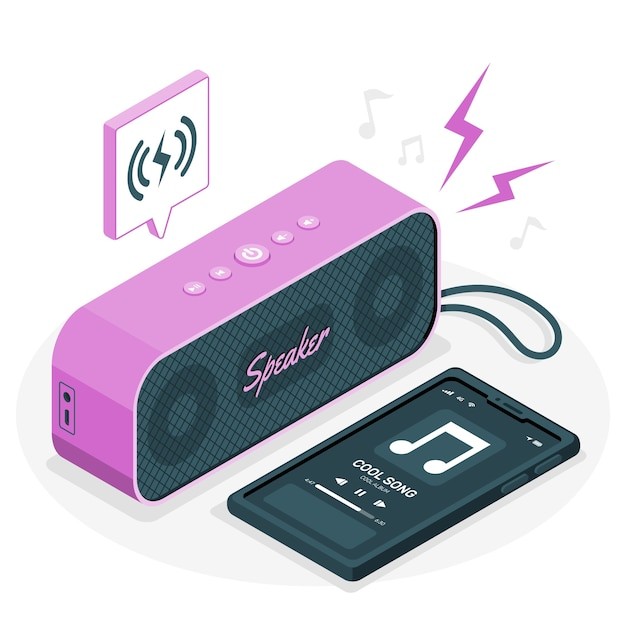 无线音箱插画