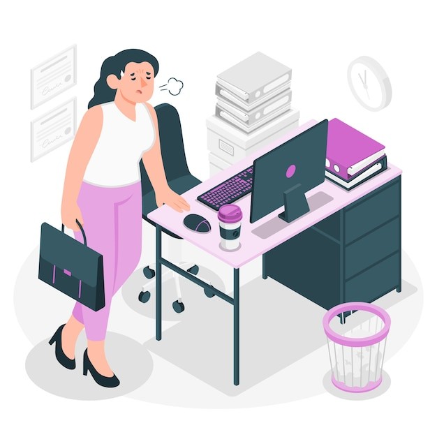 累了的员工插画