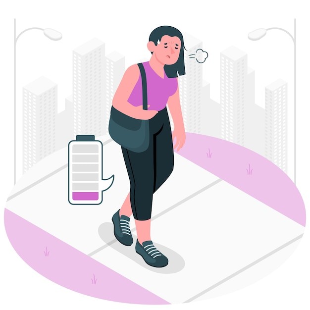 累了的女人插画