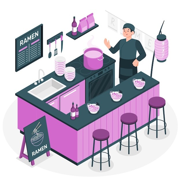 拉面餐厅插画