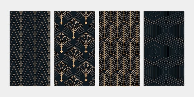 现代华丽金色无缝平铺花纹