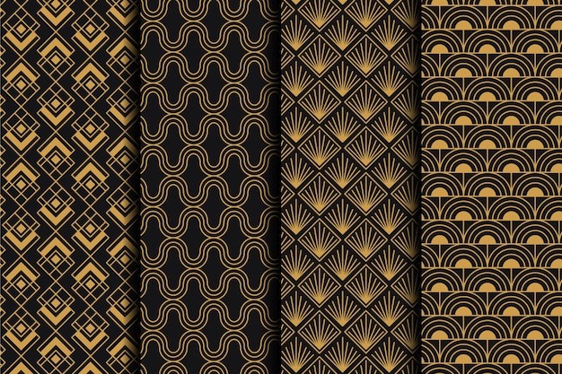 现代华丽金色无缝平铺花纹