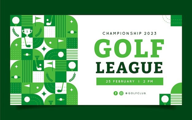 高尔夫球俱乐部抽象矩形花纹模板