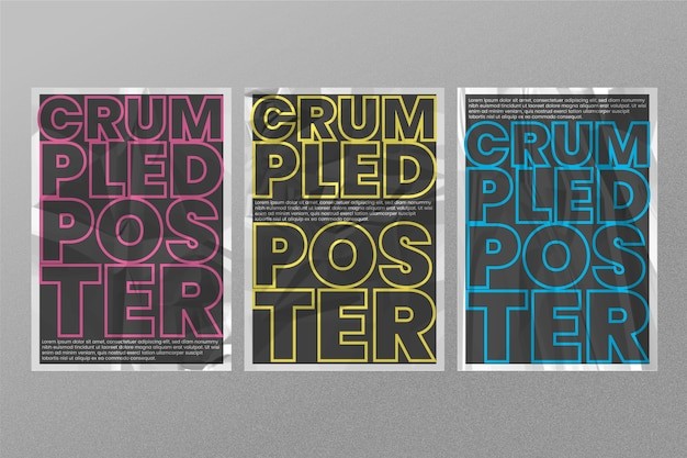 做旧效果皱巴巴的海报模板