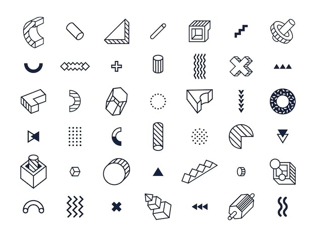 孟菲斯风格的几何图形