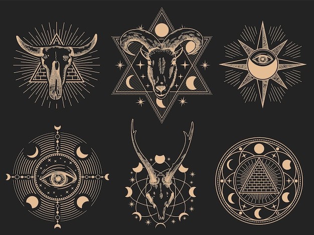 神秘星星月亮星月符号图标