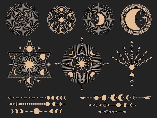 神秘星星月亮星月符号图标