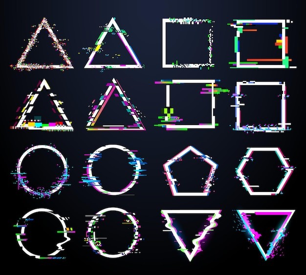 故障艺术几何图标