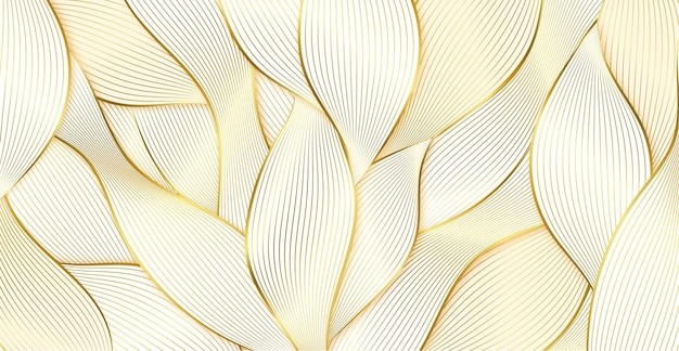 金色叶子线条背景