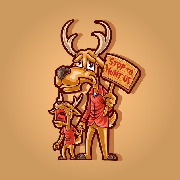 停止狩猎鹿插画