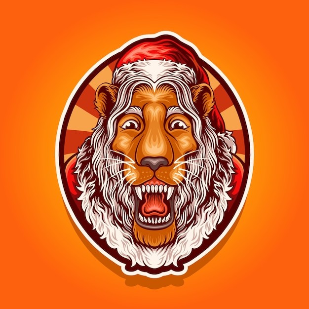 圣诞节狮子插画