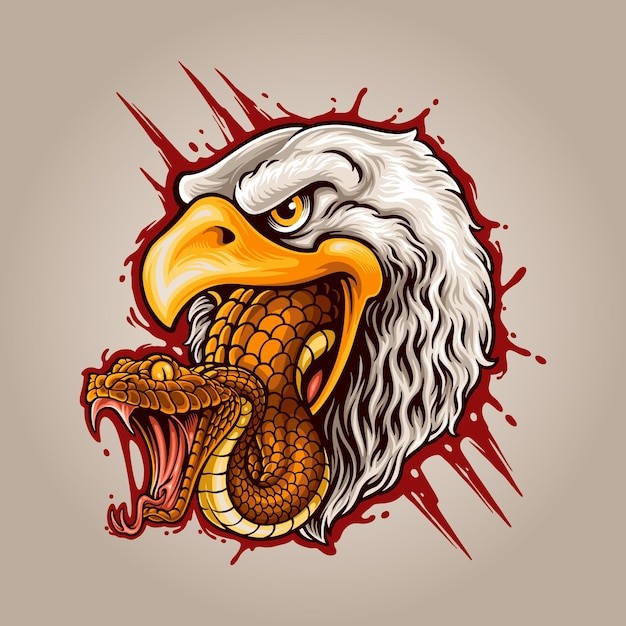 老鹰食物链插画