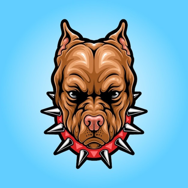 比特犬吉祥物标志插画