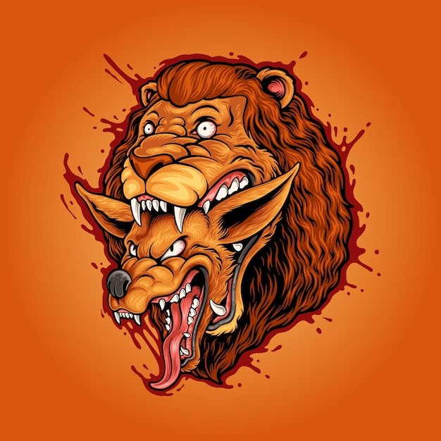 狮子食物链插画