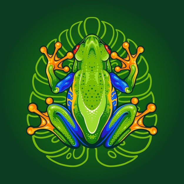叶子上的青蛙插画