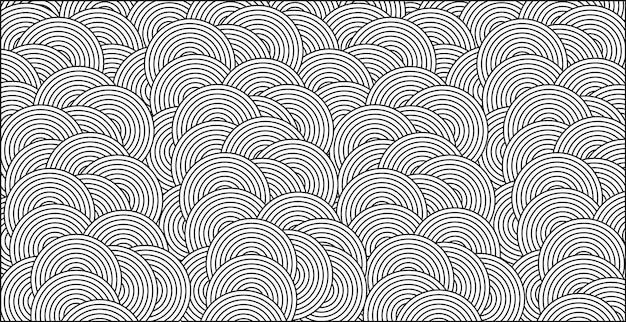 圆圈抽象线条波浪花纹