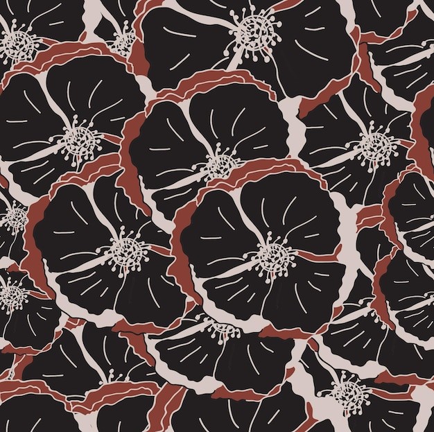 花卉花朵无缝平铺花纹