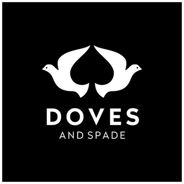 负空间桃心飞鸟鸽子标志logo