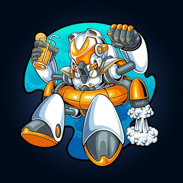 太空机器人插画