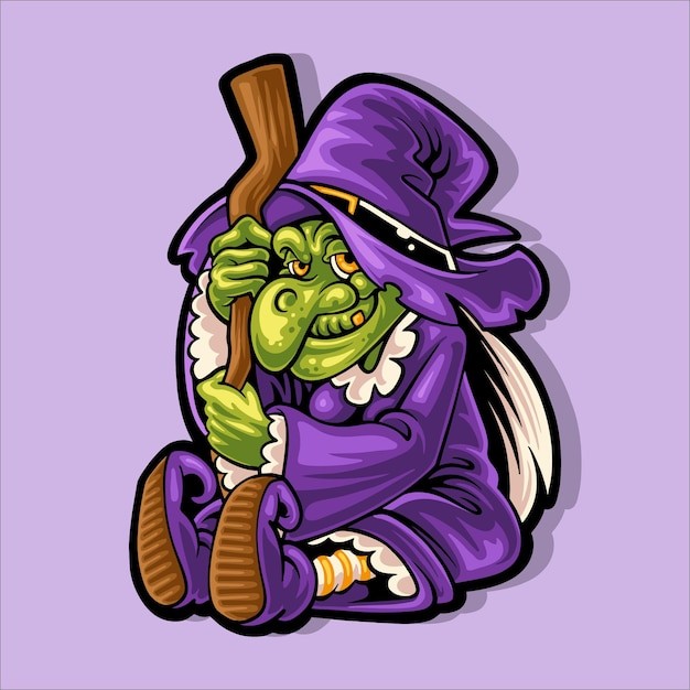 邪恶的女巫婆插画