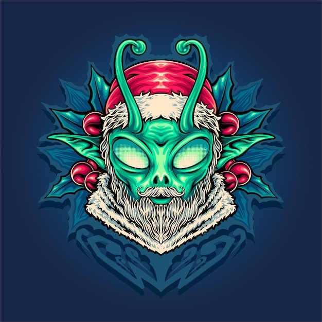 外星人圣诞老人插画